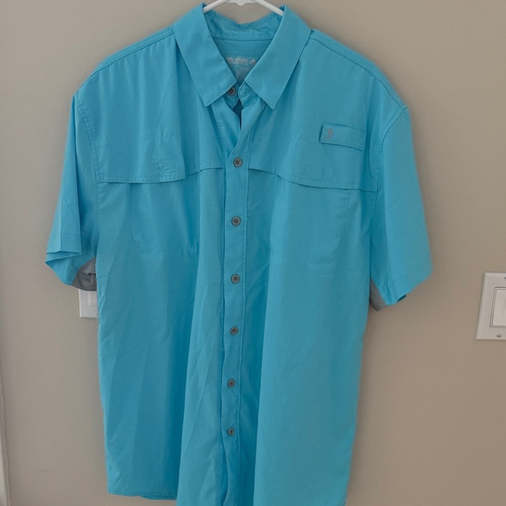 Reel Legends Mariner Short Sleeve Fishing Hiking Shirt Size L